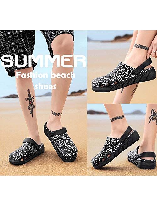 CERYTHRINA Mens Garden Clogs Lightweight Breathable Slip on Sandals Pool Beach Shoes Non Slip Home Clogs Slippers