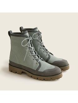 Gwen canvas lace-up lug-sole boot
