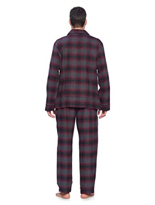 Brooks Men’s Flannel Long Sleeve Pajamas Set Plaid Sleepwear & Loungewear Button Down PJ Set
