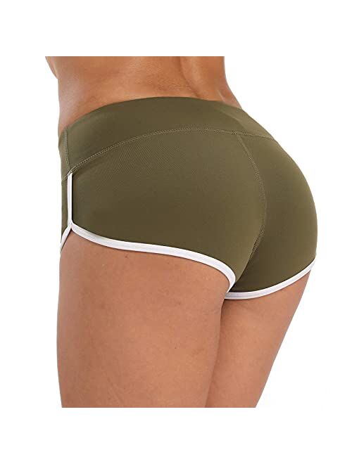 DIELUSA Women Gym Shorts Booty Workout Spandex Tight Shorts for Athletic Running Yoga