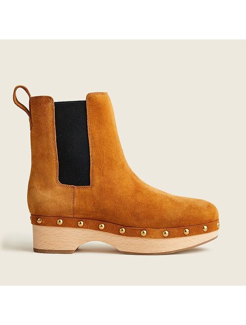 J.Crew Faux-fur lined clog boots in suede