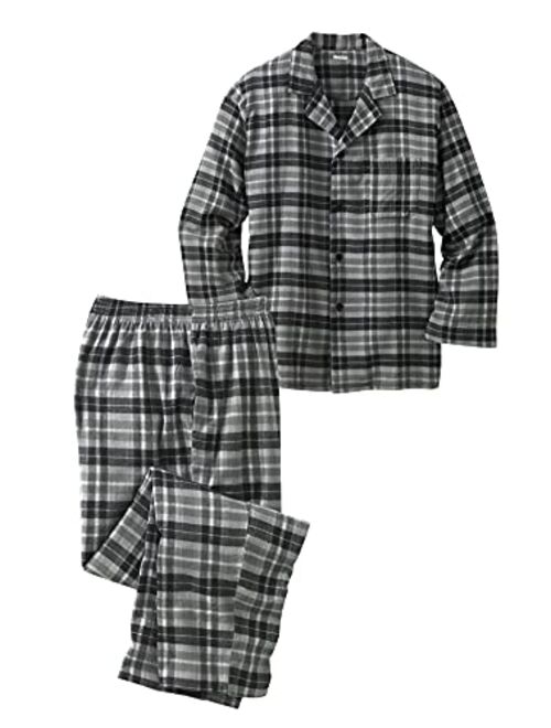 KingSize Men's Big & Tall Plaid Flannel Pajama Set Pajamas