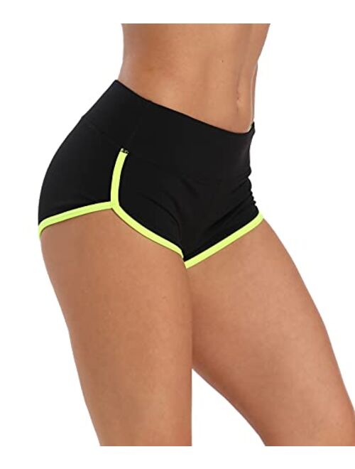 ENEESSI Women's Booty Shorts Workout Butt Lifting High Waist Yoga Running Gym Shorts