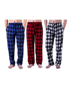 Different Touch 3 Pack Big & Tall Pajama Pants Set Bottoms Fleece Lounge Sleepwear PJs with Pockets Microfleece