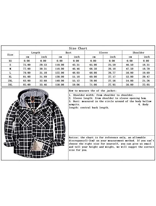 chouyatou Men's Winter Thick Fuzzy Sherpa Lined Corduroy Plaid Button Up Flannel Shirt Jacket