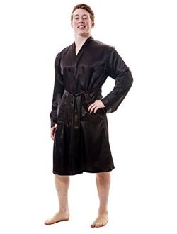 Up2date Fashion Men's Satin Robes with Front Pockets, Style-Gwn51