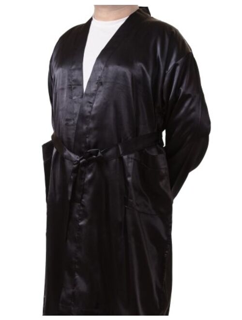 Up2date Fashion Men's Satin Robes with Front Pockets, Style-Gwn51