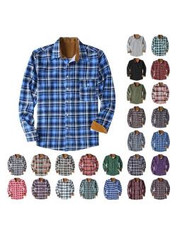 Lovor Mens Long Sleeve Sherpa Fleece Flannel Jackets Button Down Berber Lined Shackets Warm Camp Shirts Plaid Thermal Shirts