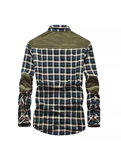 Towmus Jackets for Men,Men's Warm Sherpa Lined Fleece Plaid Flannel Shirt Button Down Zip Jacket Coat Sweatshirts Hoodies Tops