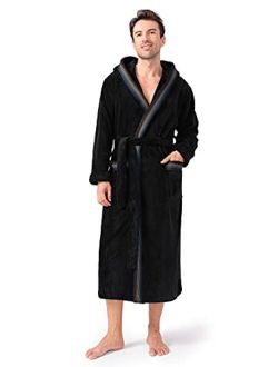 Men's Warm Robe Soft Coral Fleece Long Plush Bathrobe