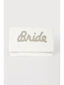 Bride To Bead White Beaded Clutch