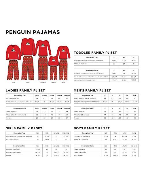 Mad Dog Concepts Matching Family Penguin Christmas Holiday Pajamas Set + Slipper Socks