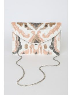 Best Glam Thing White Multi Beaded Clutch