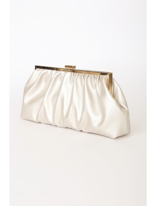 Lulus Capture the Love Champagne Oversized Clutch
