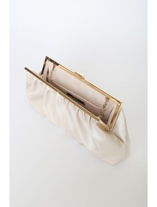 Lulus Capture the Love Champagne Oversized Clutch