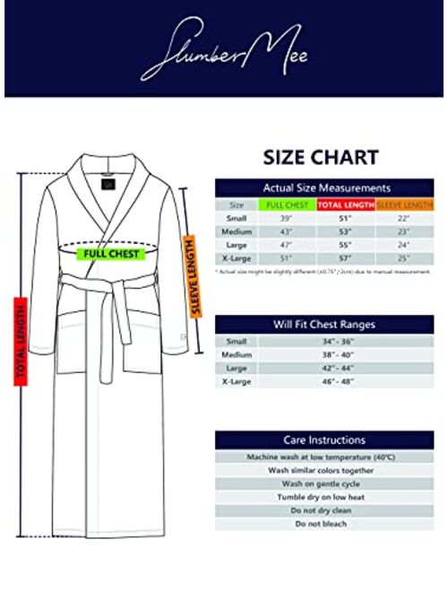 SlumberMee Mens and Womens Thick Warm Fleece Plush Robe with Hood Ultra Soft Fluffy Full Length Long with Pockets House Coat