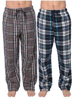 Active Club 2 Pack Men's PJ Microfleece Pajama Lounge/Pants Set Sleepwear PJs-with Pockets
