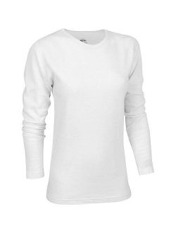 Mcilia Womens Cotton & Modal Scoop Neckline Base Layer Thin Thermal Long Sleeve Top