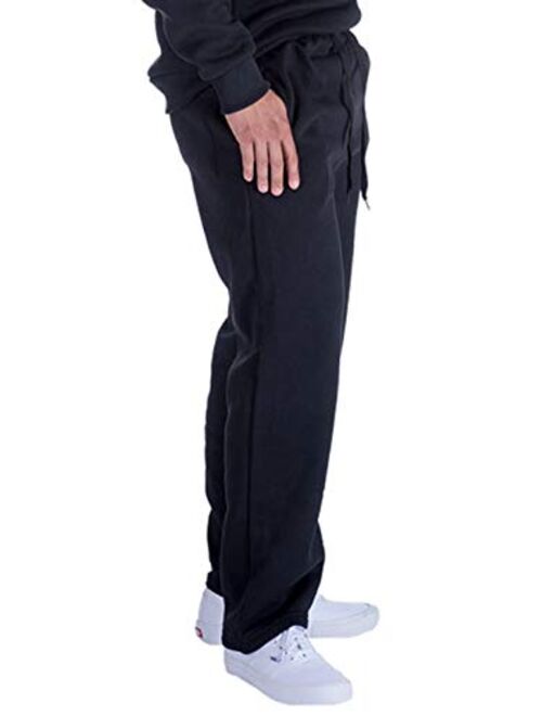 Leehanton Mens Fleece Sweatpants Athletic Leg Opening Jogger Pants with Pockets Running Pants