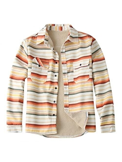 Wocoo Men's Fleece Sherpa Lined Flannel Shirt Jacket Heavyweight Thick Thermal Plaid Button Up Coat Warm Padded Plush Outwear