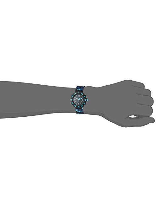Flik Flak Kids' Futuristic Quartz Polyester Strap, Black, 16 Casual Watch (Model: ZFPSP036)
