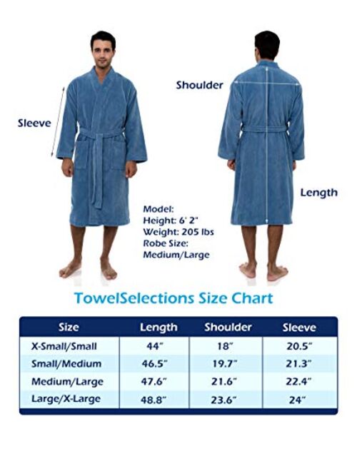 TowelSelections Men's Robe, Fleece Cotton, Terry-Lined Water Absorbent Bathrobe