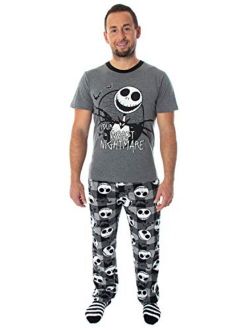 Nightmare Before Christmas Jack Skellington 3 Piece Gift Set Pajama Pants, Shirt, and Cozy Socks