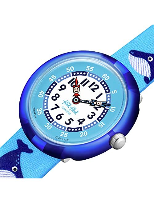 Flik Flak Unisex-Kid's Standard (R25 Story TIME) bio-sourced Plastic Quartz Silicone Strap, Blue, 20 Casual Watch (Model: ZFBNP176)