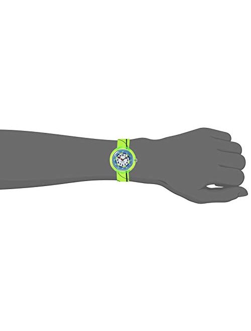 Flik Flak Kids Garden Adventure Swiss Quartz Watch with Polyester Strap, Green, 14 (Model: ZFBNP152)