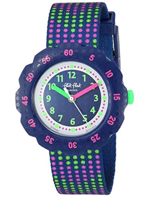 Flik Flak Kids' Futuristic Quartz Polyester Strap, Blue, 16 Casual Watch (Model: ZFPSP037)