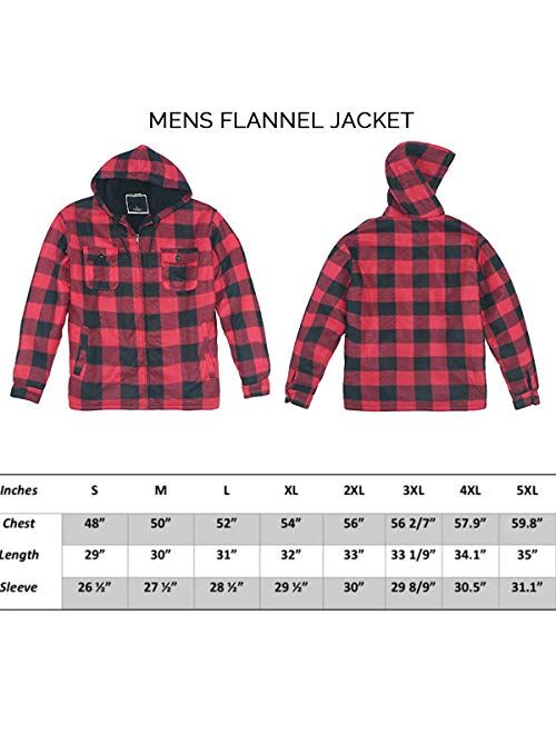 Facitisu Men's Winter Jacket Heavyweight Fleece Hoodies Full Zip Up Sherpa Lined Fleece Sweatshirt