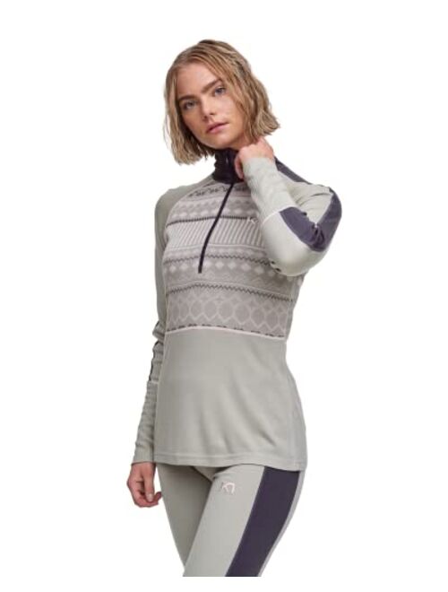Kari Traa Women's Perle Half-Zip Base Layer Top - Long Sleeve Moisture-Wicking Thermal Shirt