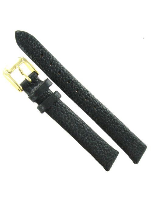 14mm Speidel Water Resistant Fine Grain Cowhide Black Watch Band Strap Regular