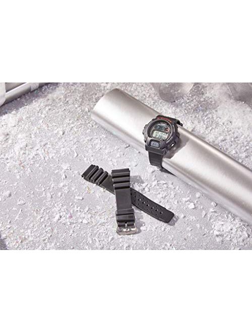 Speidel PVC Replacement Black Watch Band for Casio G Shock in 18mm and 20mm Extra Long