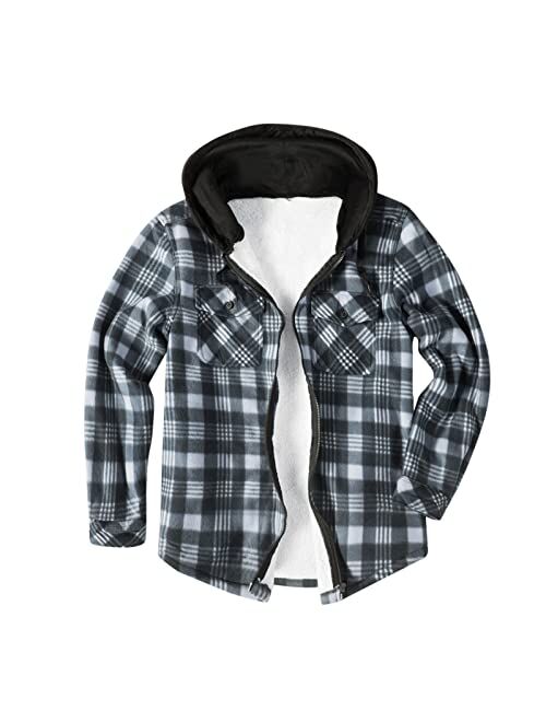Buy Tintwwg Mens Corduroy Fleece Lined Flannel Shirt Jackets Sherpa ...