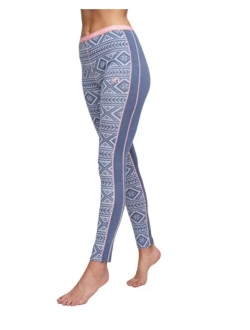 Women's Cold Weather Thermal Baselayer High Waist Elastic Waistband Leggings With All Over Floke Print