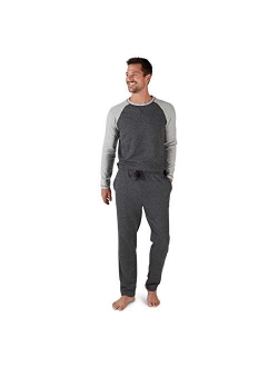Men's Pajama Set, Comfortable Raglan Shirt and Pants Sleepwear Set