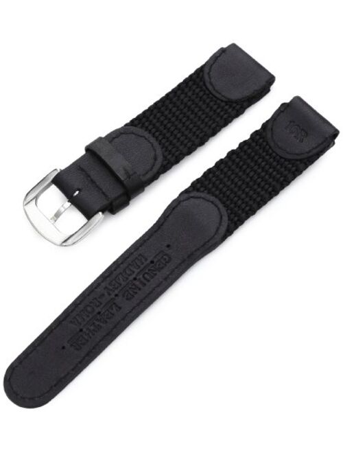 Hadley Roma Men's MSM866RA 160 16-mm Black 'Swiss-Army' Style Nylon and Leather Watch Strap