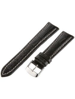 Men's MSM895RA-200 20-mm Black Alligator Grain Leather Watch Strap
