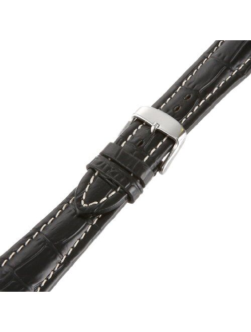 Hadley Roma Men's MSM895RA-200 20-mm Black Alligator Grain Leather Watch Strap
