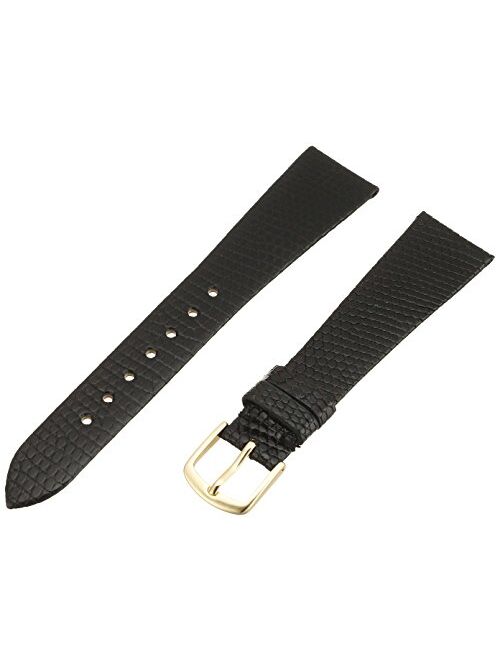 Hadley Roma Men's MSM700RA-160 16-mm Black Genuine Lizard Leather Watch Strap