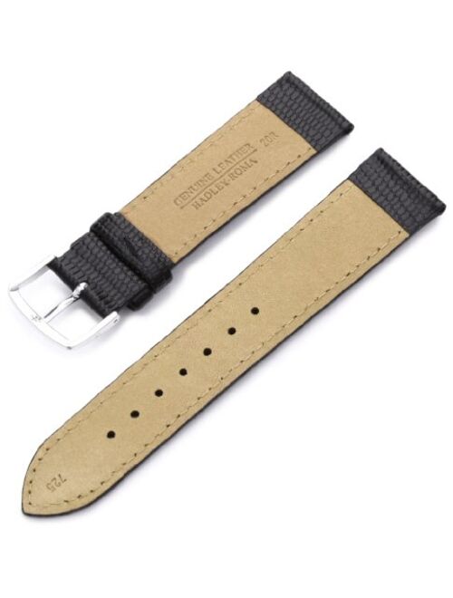 Hadley Roma Men's MSM725RA 160 16-mm Black Java Lizard Grained Leather Watch Strap