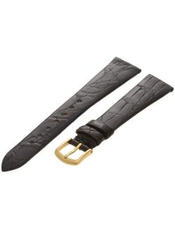 Men's MSM821RA-160 16-mm Black Genuine Caiman Crocodile Leather Watch Strap