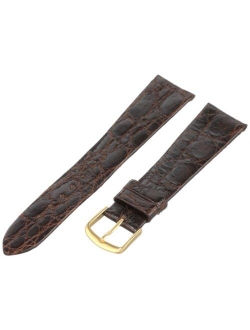 Men's MSM821RA-160 16-mm Black Genuine Caiman Crocodile Leather Watch Strap