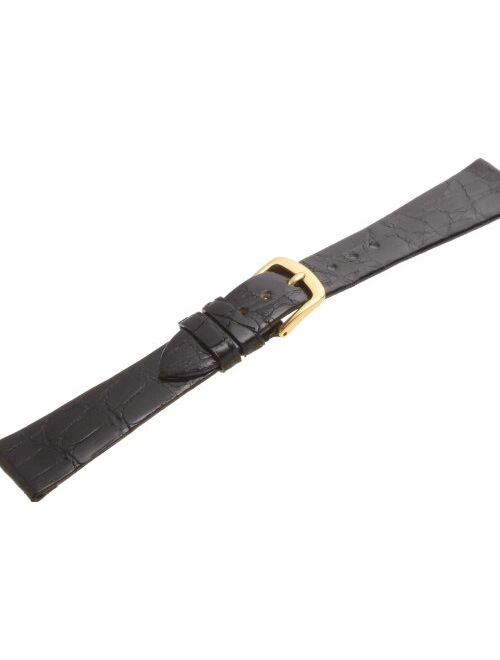 Hadley Roma Men's MSM821RA-160 16-mm Black Genuine Caiman Crocodile Leather Watch Strap