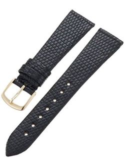 Men's MSM700SA-180 18mm Short Black Genuine Lizard Leather Watch Strap
