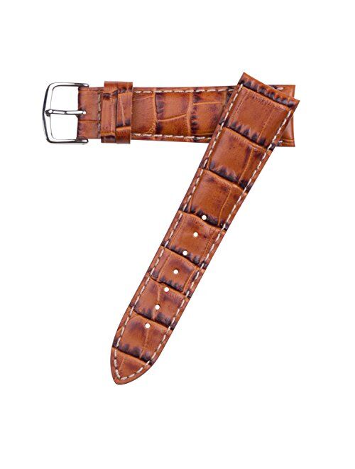 Hadley Roma MS834 21mm Alligator Grain Leather Tan Watch Band Mens