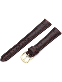 Men's MSM717RA 160 16-mm Black Crocodile Grained Leather Watch Strap