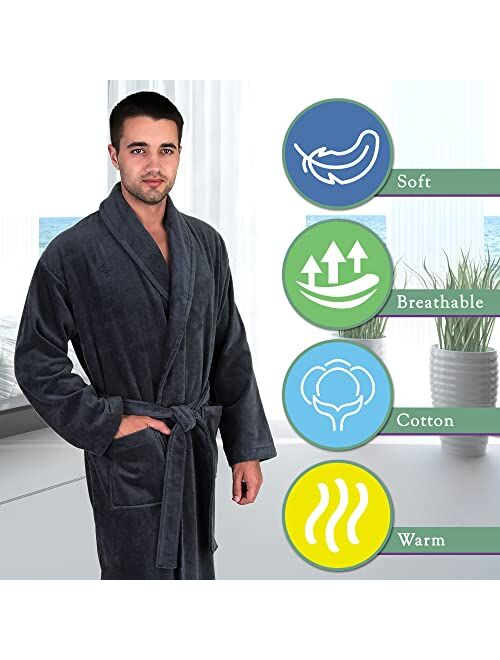 TowelSelections Men's Cotton Robe, Terry Cloth Luxury Spa Bathrobe