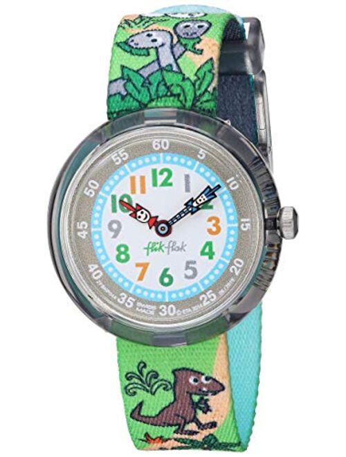 Flik Flak Kids' Funny Hours Quartz Polyester Strap, Grey, 14 Casual Watch (Model: ZFBNP048)